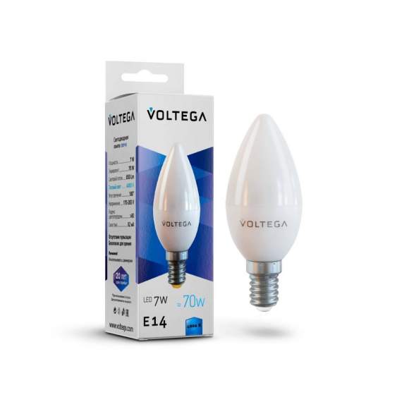 Светодиодная лампа E14 7W 4000К (белый) Simple Voltega 7049
