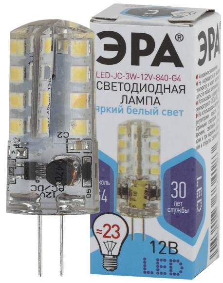 Светодиодная лампа G4 3W 4000К (белый) Эра LED JC-3W-12V-840-G4 (Б0033194)