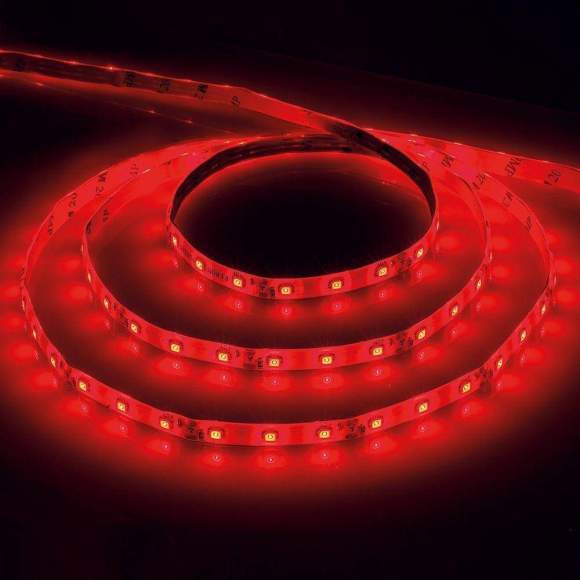 5м. Светодиодная лента красного цвета 3528, 4,8W, 12V, 60LED/m, IP20 Feron LS603 (27672 )