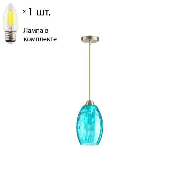 Подвесной светильник с лампочкой Lumion Sapphire 4490/1+Lamps Е27 Свеча