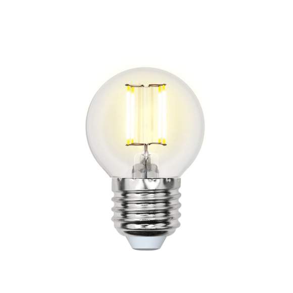 Филаментная светодиодная лампа E27 6W 4000K (белый) Uniel LED-G45-6W-NW-E27-CL PLS02WH (UL-00001370)