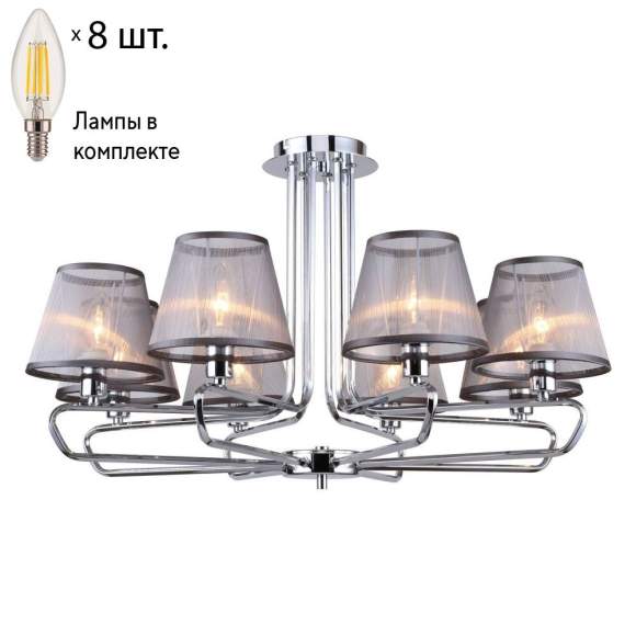 Потолочная люстра с лампочками F-Promo Cache 2343-8P+Lamps E14 Свеча