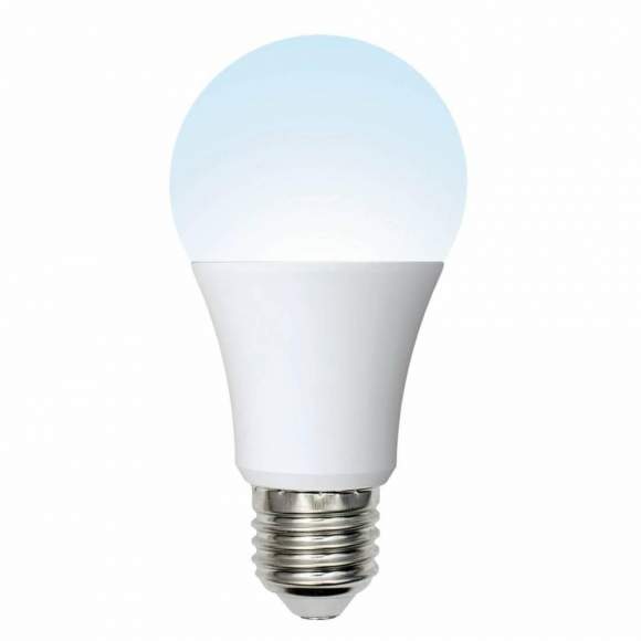 Лампа светодиодная E27 10W 4000K (Белый свет) Форма А матовая Uniel Multibright LED-A60-10W/NW/E27/FR/MB PLM11WH картон (UL-00002372)