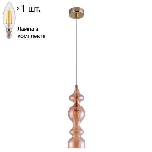 Подвесной светильник CRYSTAL LUX с лампочкой IRIS SP1 A AMBER+Lamps E14 Свеча
