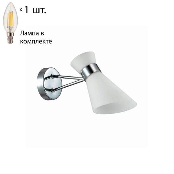 Бра с лампочкой Lumion Laconica 3498/1W+Lamps E14 Свеча