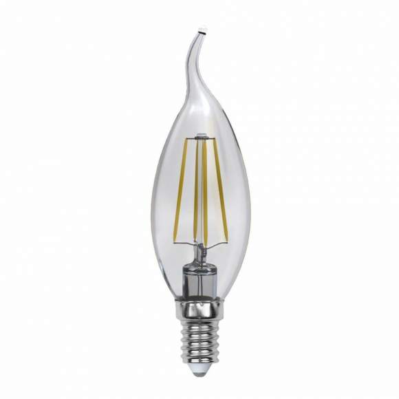 Филаментная светодиодная лампа E14 5W 3000К (теплый) Multibright Uniel LED-CW35-5W-WW-E14-CL-MB GLM10TR (UL-00002368)