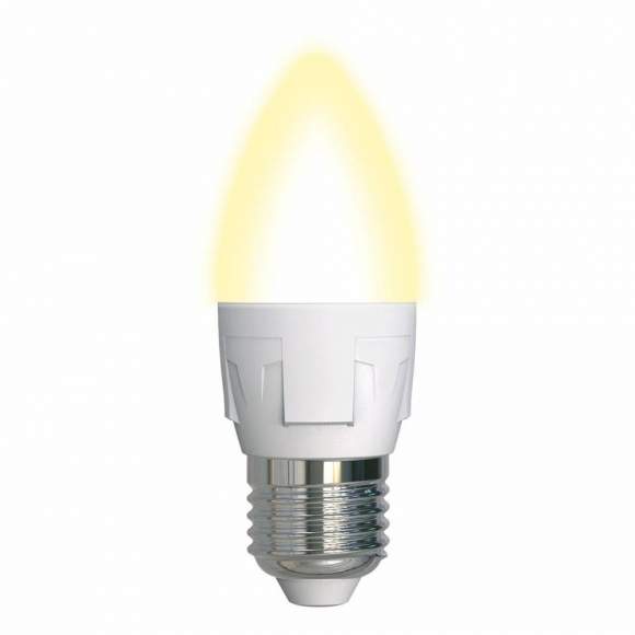 Диммируемая светодиодная лампа E27 7W 3000K (теплый) Uniel LED-C37 7W-3000K-E27-FR-DIM PLP01WH (UL-00004297)