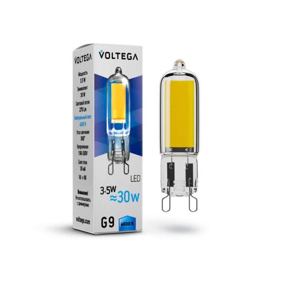 Филаментная светодиодная лампа G9 3,5W 4000К (белый) Simple Voltega 7089