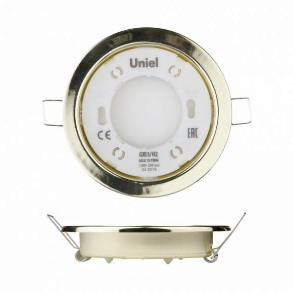 Встраиваемый ультратонкий светильник Uniel GX53/H2 GOLD 10 PROM (UL-00005053)