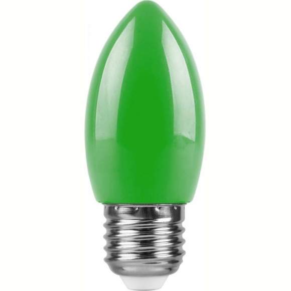 Светодиодная лампа E27 1W (зеленый) C35 LB-376 Feron (25926)