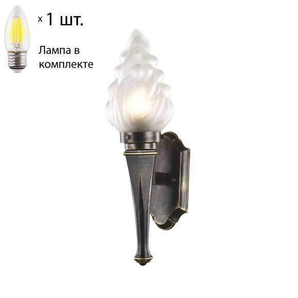 Уличный светильник с лампочкой Favourite Fackel 1803-1W+Lamps Е27 Свеча