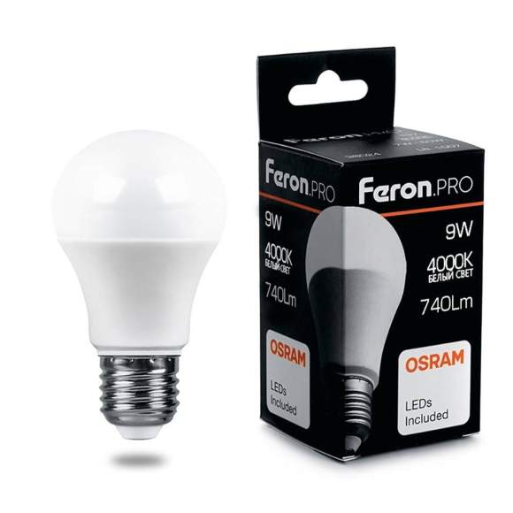 Светодиодная лампа E27 9W 4000К (белый) LB-1009 Feron (38027)
