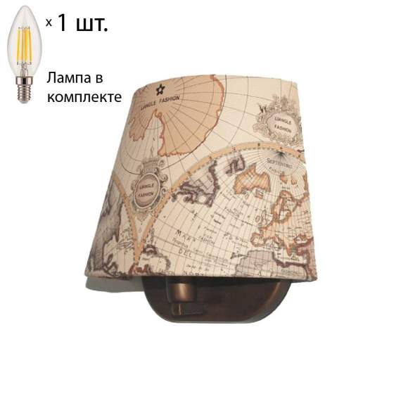 Бра с лампочкой Favourite Mappa 1122-1W+Lamps E14 Свеча