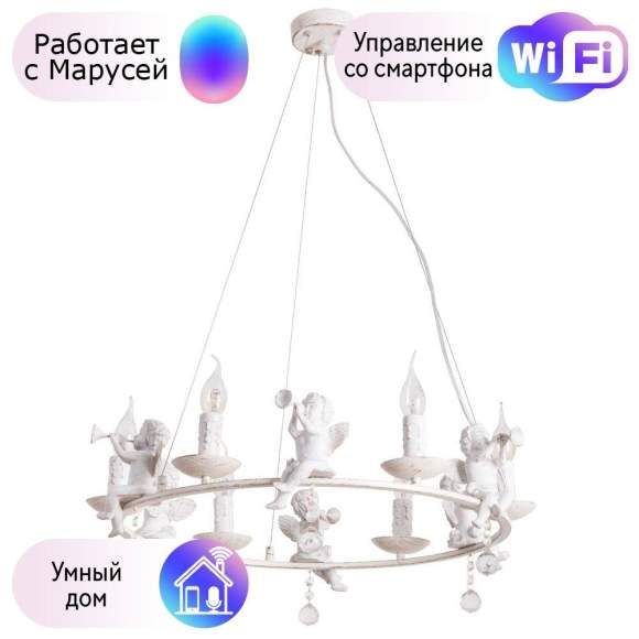 Подвесная люстра Arte Lamp Amur с поддержкой Маруся A1133SP-6WG-М
