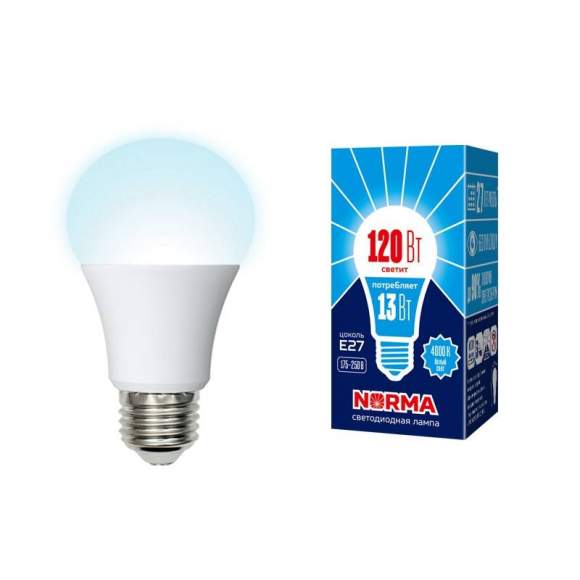 Светодиодная лампа E27 13W 4000K (белый) Norma Volpe LED-A60-13W/NW/E27/FR/NR (UL-00004023)