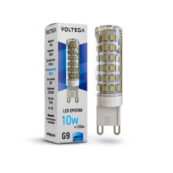 Светодиодная лампа G9 10W 4000К (белый) Simple Voltega 7039