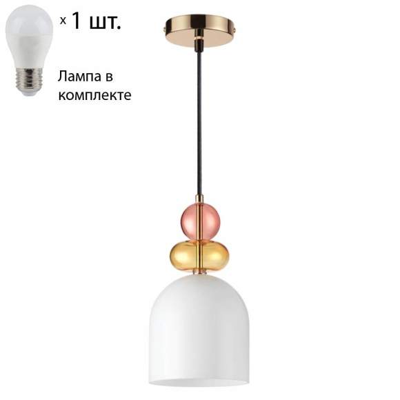 Подвесной светильник с лампочкой Lumion Gillian 4589/1B+Lamps E27 P45