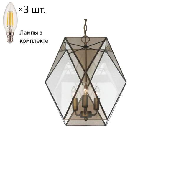 Подвесной светильник с лампочками Favourite Shatir 1629-3P+Lamps E14 Свеча