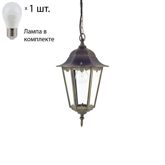 Уличный подвесной светильник с лампочкой Favourite London 1808-1P+Lamps E27 P45