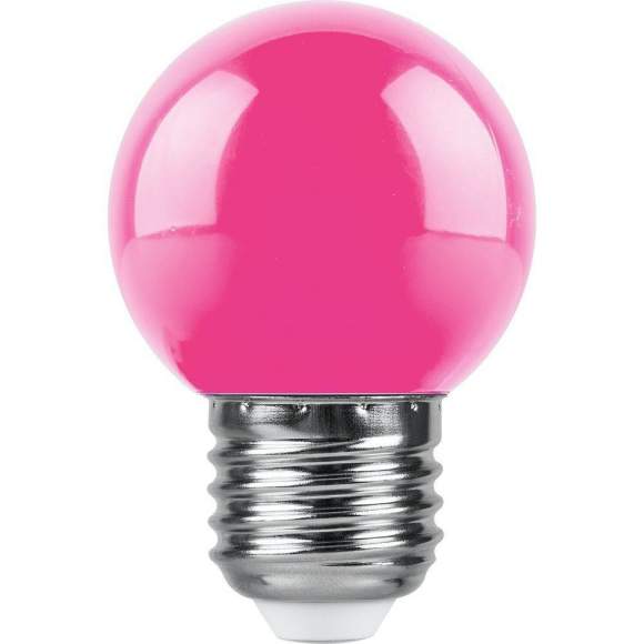 Светодиодная лампа для гирлянд белт-лайт CL25, CL50, E27 1W (розовый) Feron LB-37 38123