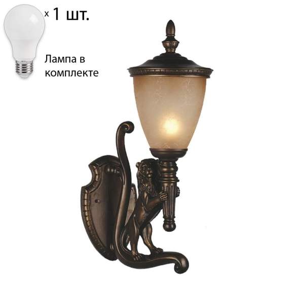 Уличный настенный светильник  с лампочкой Favourite Guards 1337-1W+Lamps А60