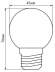 Светодиодная лампа E27 1W (красный) G45 LB-37 Feron (25116)