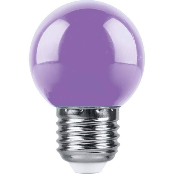 Светодиодная лампа для гирлянд белт-лайт CL25, CL50, E27 1W (фиолетовый) Feron LB-37 38125