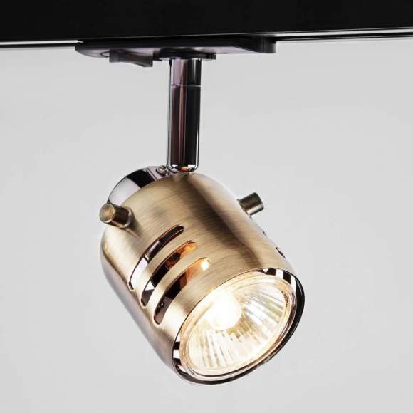 Однофазный светильник для трека Leonardo Eurosvet 20076/1 хром/античная бронза (a043556)