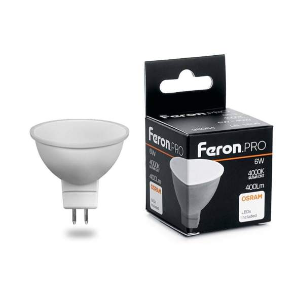 Светодиодная лампа G5.3 6W 4000К (белый) MR16 LB-1606 Feron (38084)