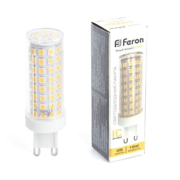 Светодиодная лампа G9 15W 2700K (теплый) Feron LB-437 38212