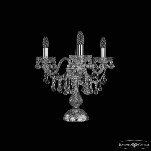 Настольная лампа Bohemia Ivele Crystal 1409 1409L/3/141-39 Ni