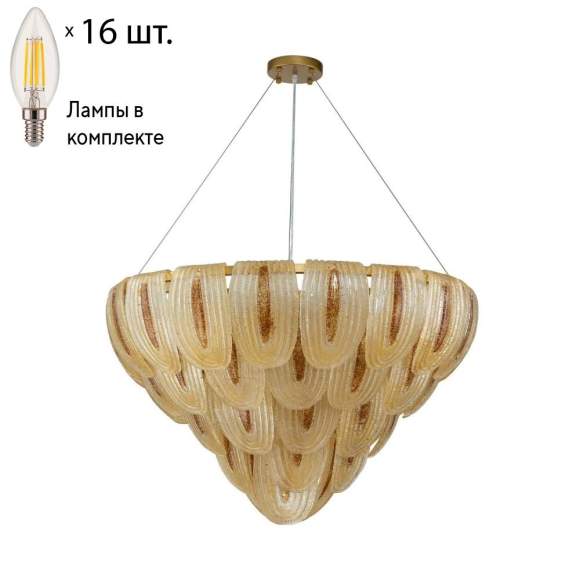 Подвесная люстра с лампочками Favourite Flavus 3016-16P+Lamps E14 Свеча