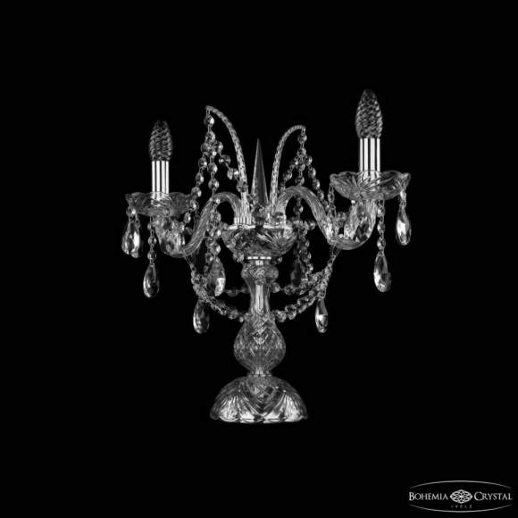 Настольная лампа Bohemia Ivele Crystal 1411 1411L/2/141-39 Ni