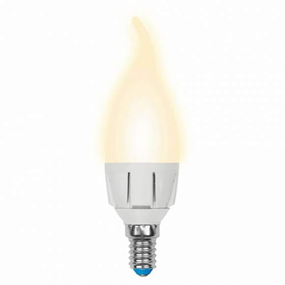 Светодиодная лампа E14 7W 3000K (теплый) Uniel LED-CW37 7W-WW-E14-FR PLP01WH (UL-00002416)