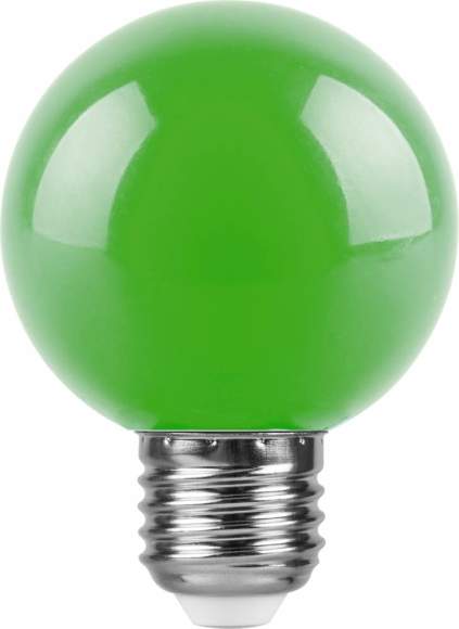 Светодиодная лампа E27 3W (зеленый) G60 LB-371 Feron (25907)