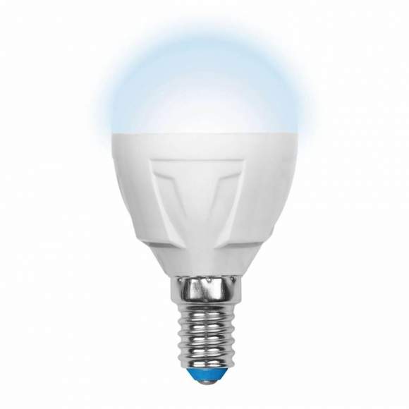 Светодиодная лампа E14 7W 4000K (белый) Uniel LED-G45 7W-NW-E14-FR PLP01WH (UL-00002417)