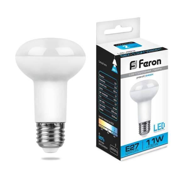 Светодиодная лампа E27 11W 6400K (белый) R63 LB-463 Feron (25512)