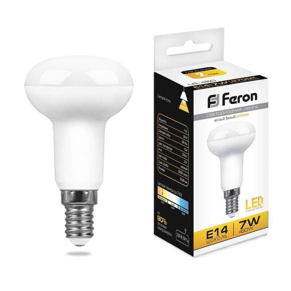 Светодиодная лампа E14 7W 2700K (теплый) R50 LB-450 Feron (25513)