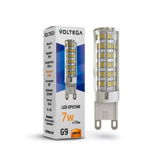 Светодиодная лампа G9 7W 2800К (теплый) Simple Voltega 7036
