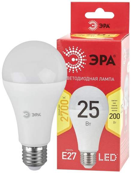 Светодиодная лампа Е27 25W 2700К (теплый) Эра LED A65-25W-827-E27 R (Б0048009)