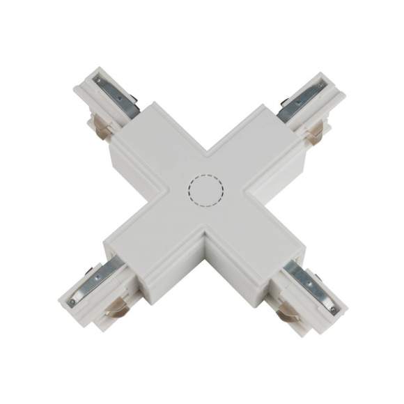 Соединитель Х-образный для трехфазного шинопровода Uniel UBX-A41 WHITE 1 POLYBAG (09747)