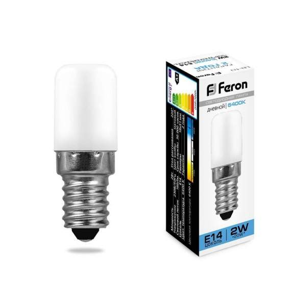 Светодиодная лампа E14 2W 6400К (холодный) для холодильника LB-10 Feron (25988)