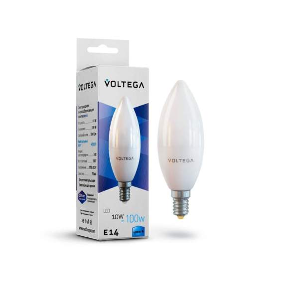 Светодиодная лампа E14 10W 4000К (белый) Simple Voltega 7065